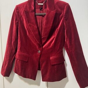 White House Black Market Red Velvet Blazer